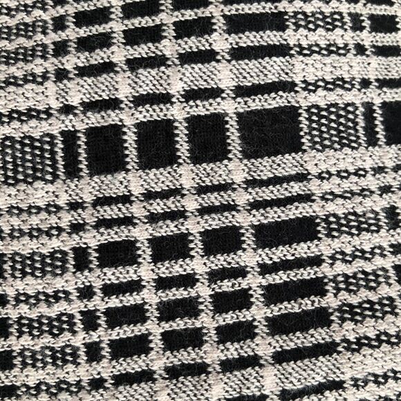 ASTR Black Cream Plaid Long Line Classic Preppy Open‎ Front Duster Jacket Coat S - Picture 16 of 16